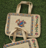 Handcrafted Laptop Bags with Authentic Madhubani Paintings, Tredy Stylish Handmade Laptop bag  Handicraft Mini bag