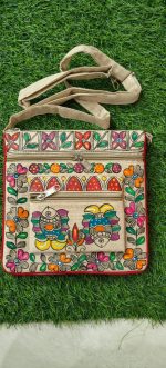 Fine Cross Bag with Authentic Madhubani Painting for Women, Casual, Travel, Beach and Party, Tredy Stylish Handmade stylish Cross bag  Handicraft Mini bag - Image 7